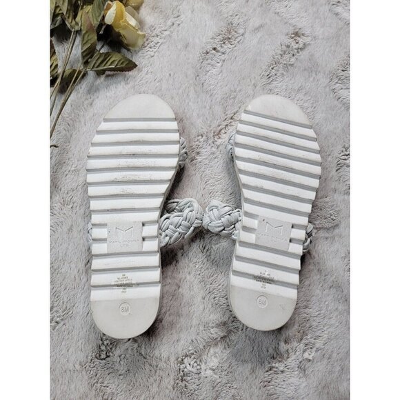 Marc Fisher Jaimee Leather Upper White Espadrille Slip On Sandals Size 8M - Picture 5 of 8